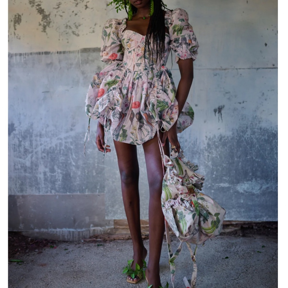 Floral Puff Sleeve Dress - Picture 5 of 13